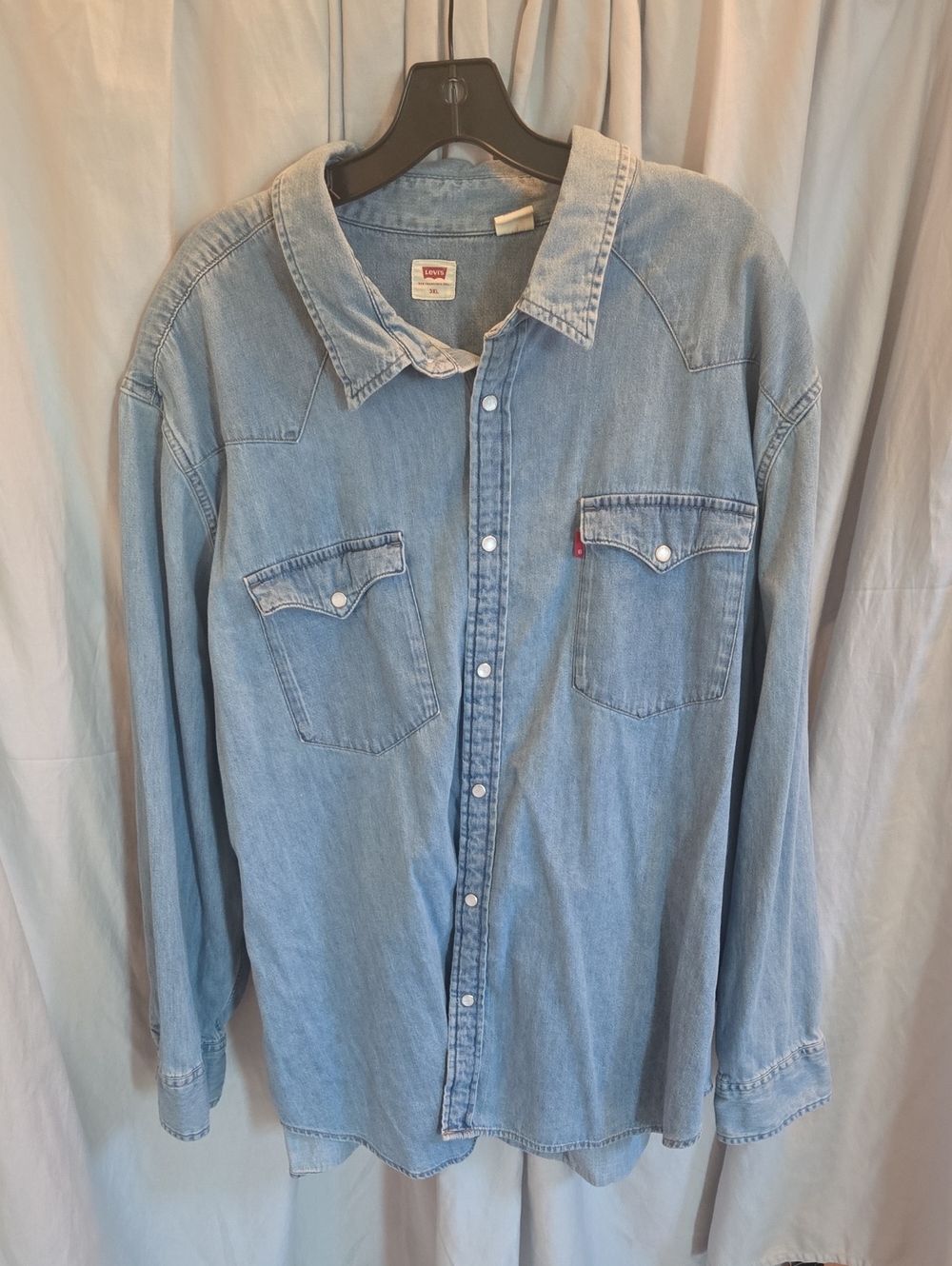 Levi's Light Blue Denim Button-Up Western Shirt